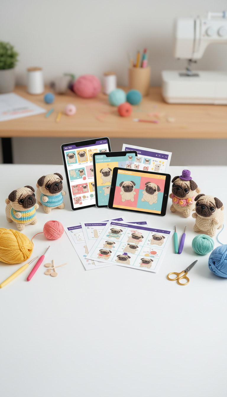 Amigurumi Pug Crochet Pattern PDF Bundle