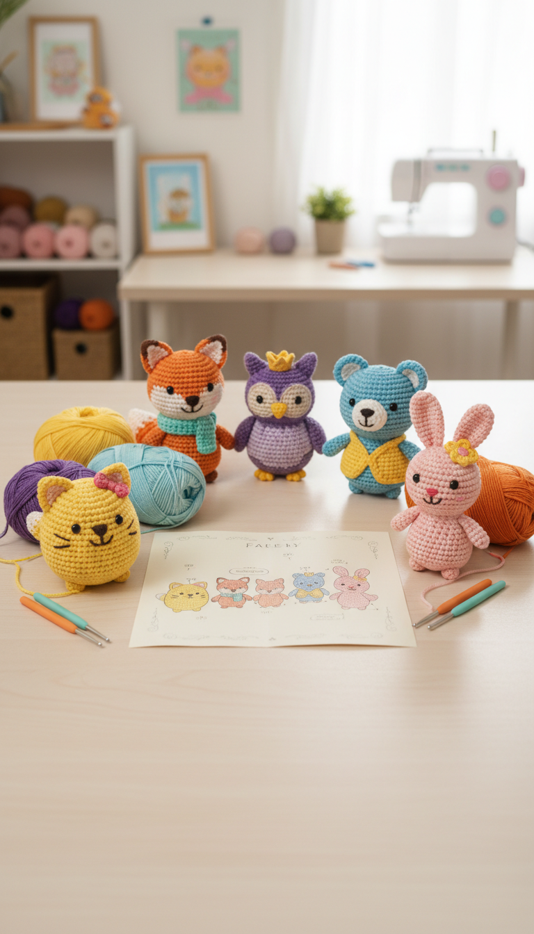 Whimsical Crochet Character Family Pattern Pack