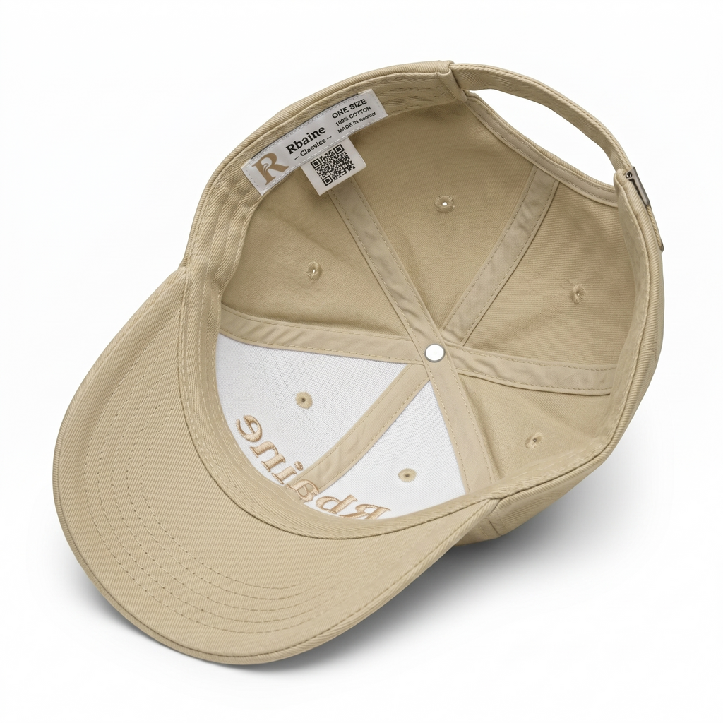 Rbaine Beige Cap with Embroidered Logo