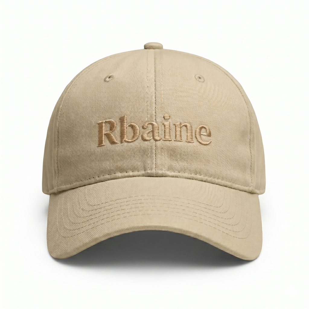 Rbaine Beige Cap with Embroidered Logo