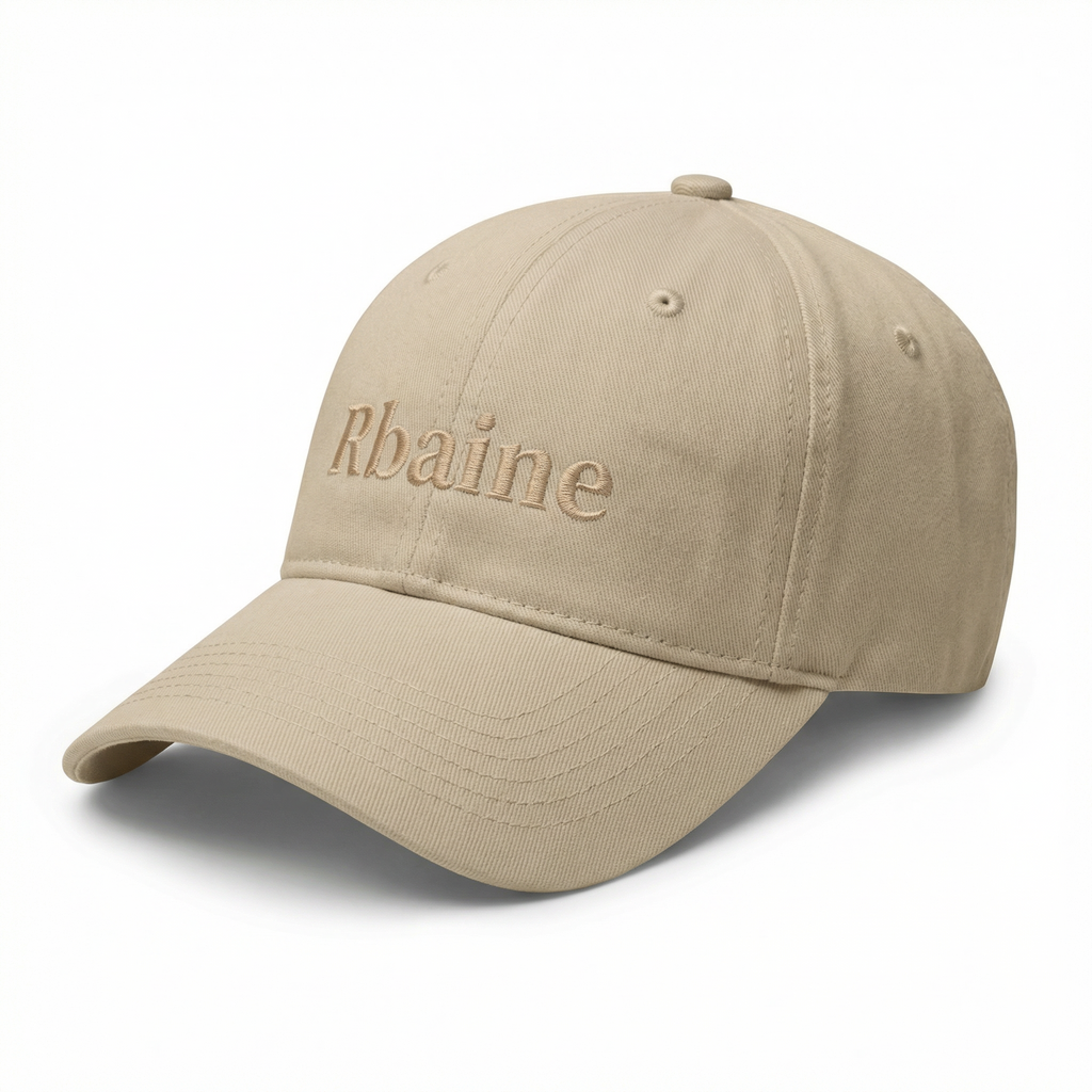 Rbaine Beige Cap with Embroidered Logo