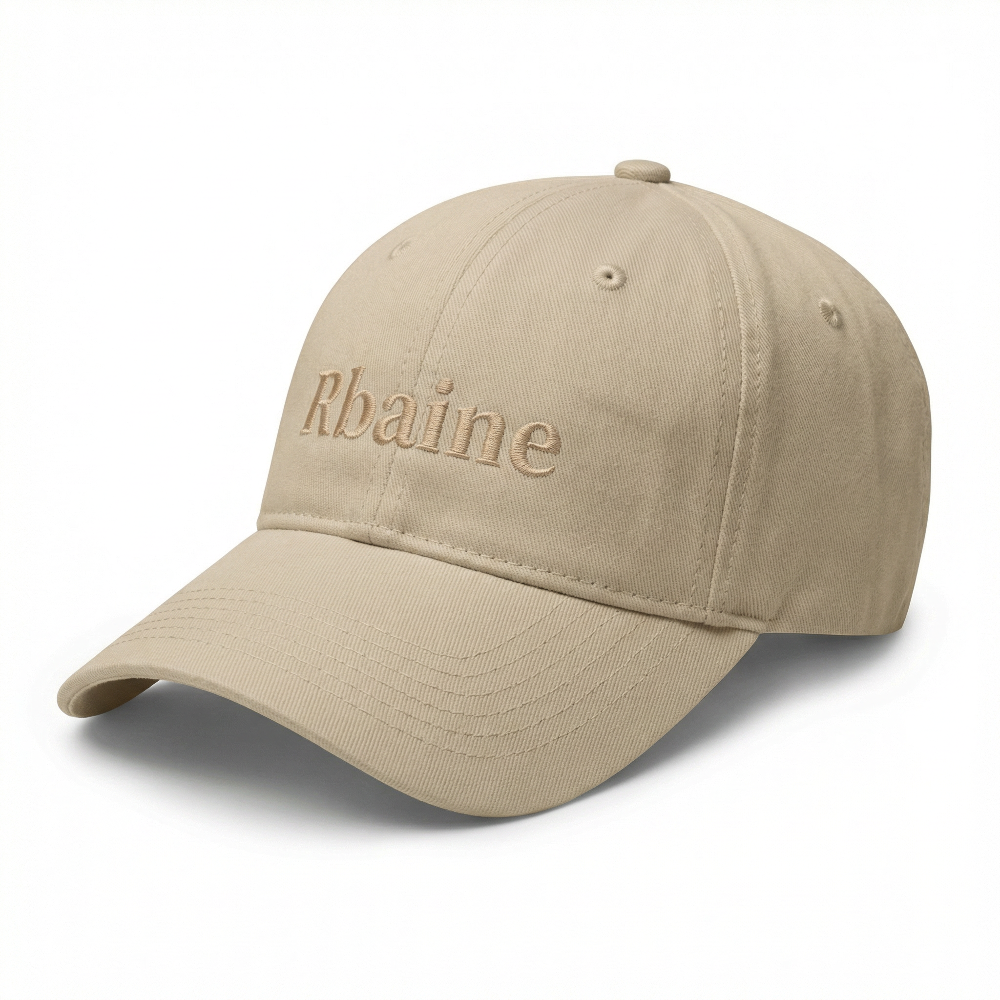 Rbaine Beige Cap with Embroidered Logo